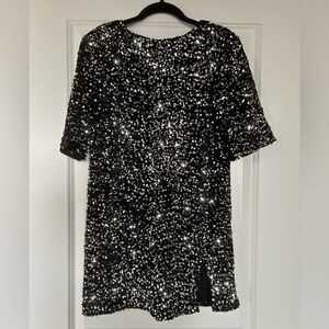 4th + Reckless Black Sequin Dress
